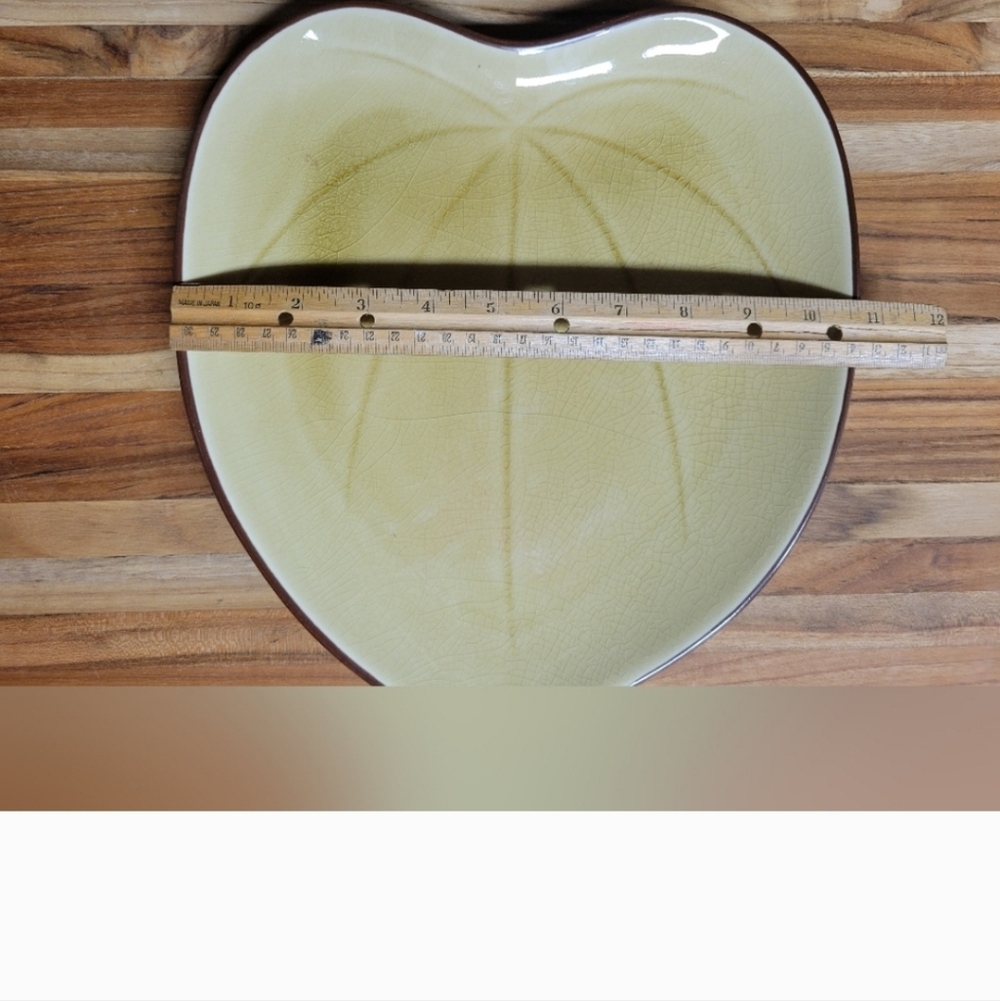 Pier 1 Fall Leaf Tray dish display heavy beautiful **tray only* green brown